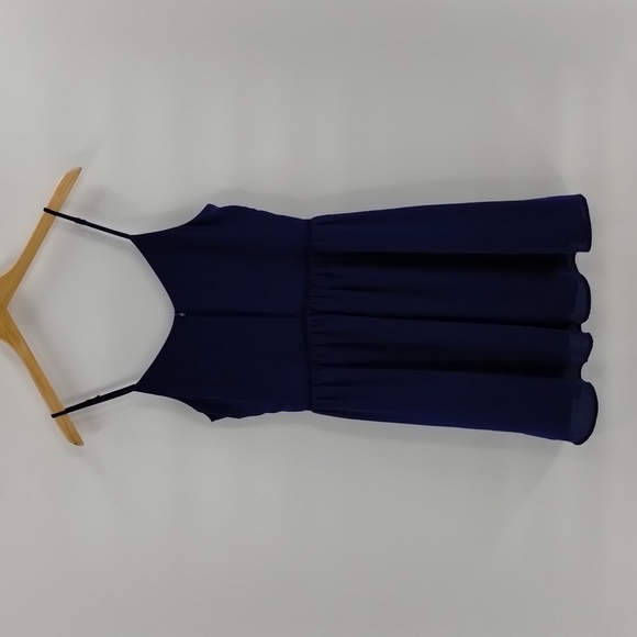 Everly navy blue spaghetti strap zip up mini dress size medium lined - Picture 1 of 6